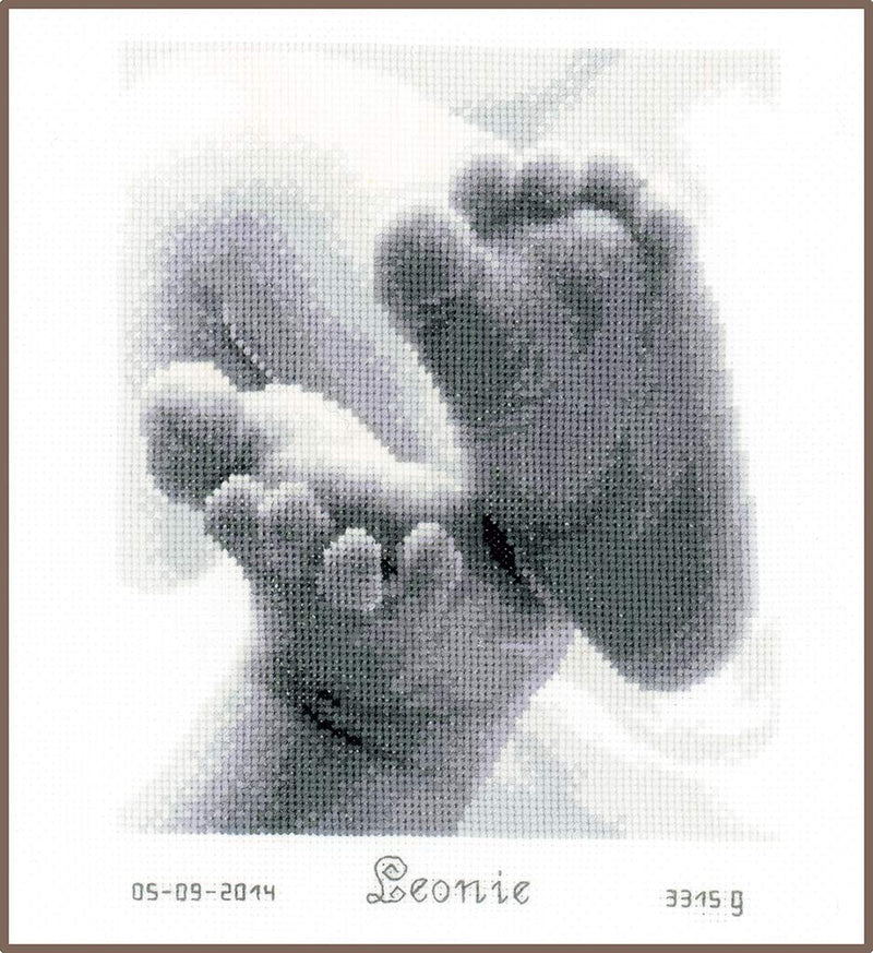 Vervaco Counted Cross Stitch Kit Little Baby Feet 7.2" x 8"