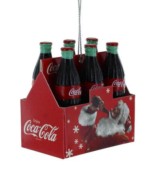 Kurt Adler Coca-Cola Six Pack Santa Carton Ornament
