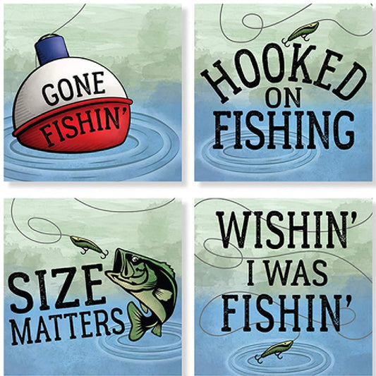 Carson Fishing Square House Coaster Set