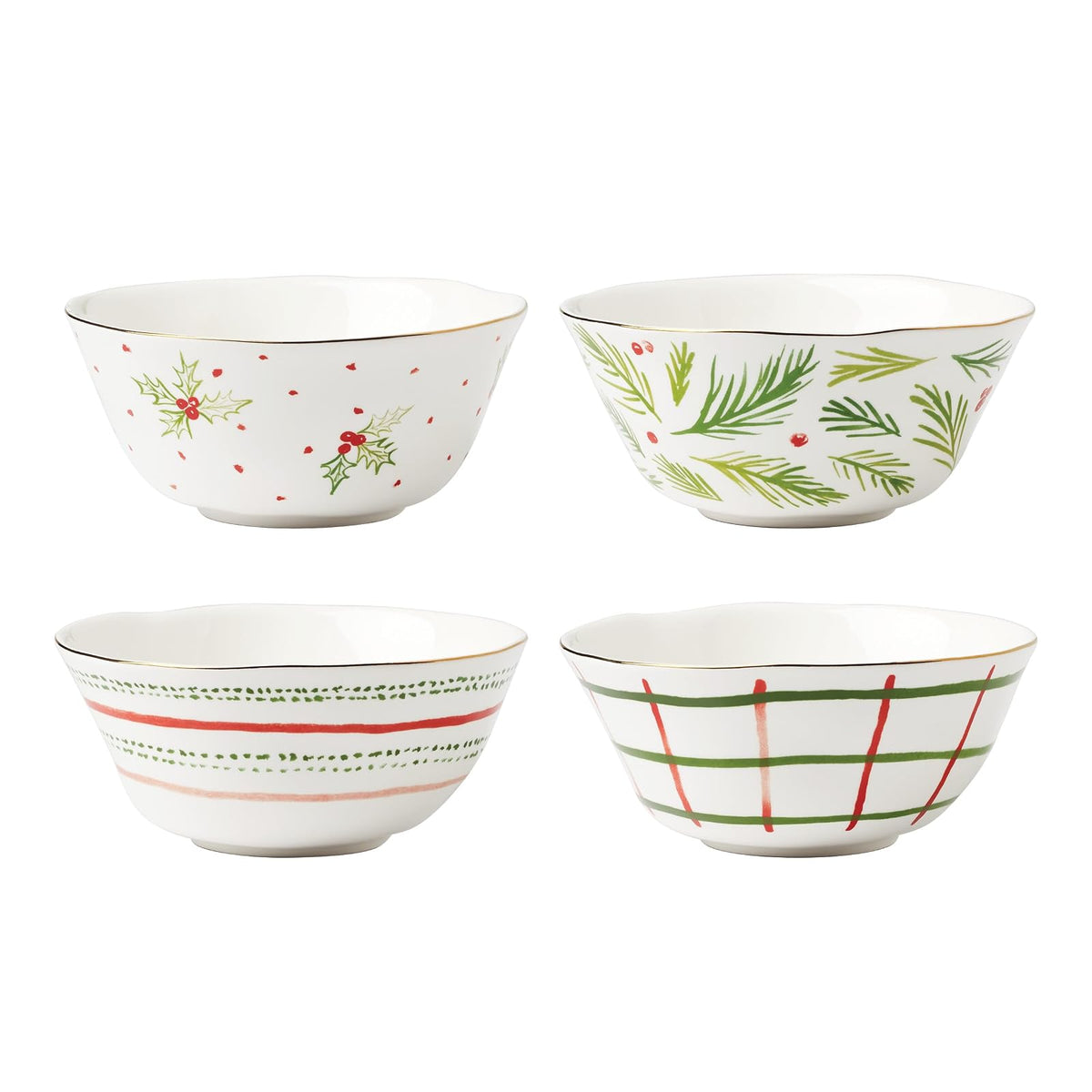 Lenox Dishware Bowl, 20 oz, Red & Green