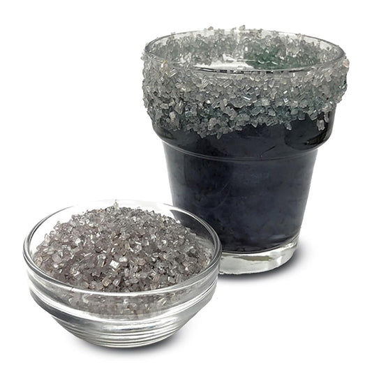 Ultimate Baker Snowy River Silver Cocktail Sugar - Kosher Certified Naturally Colored Silver Cocktail Rimmer (8oz, Large Crystal)