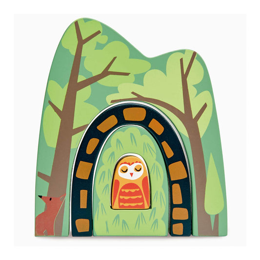 Tender Leaf Toys - Forest Tunnels - Stacking Forest Tunnel Train Set Accessories for Age 3+