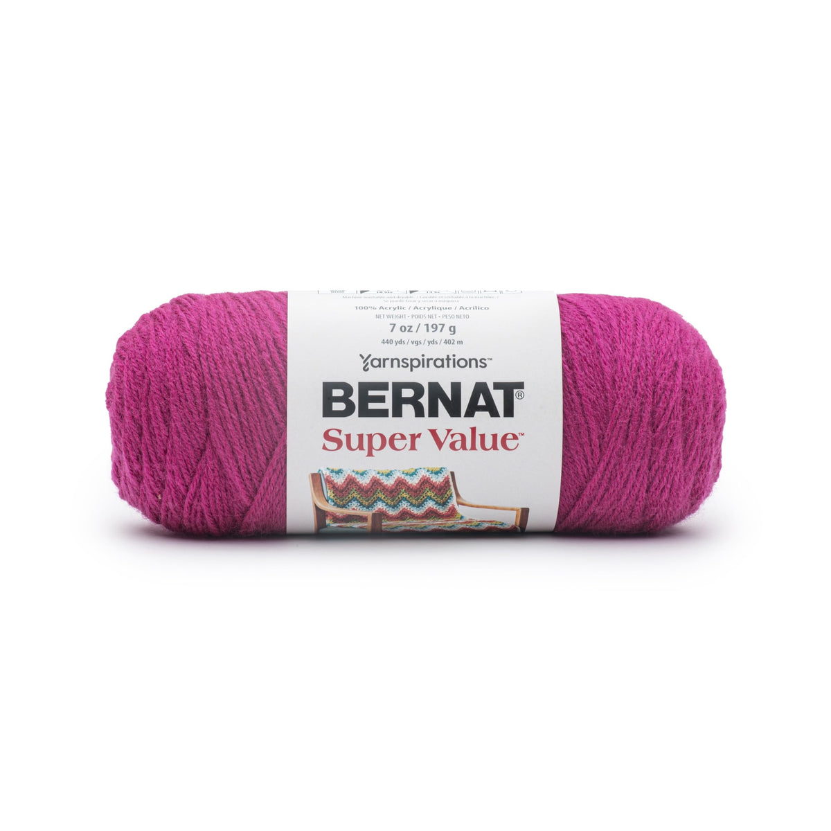 Bernat Yarn, 426 yards, Raspberry