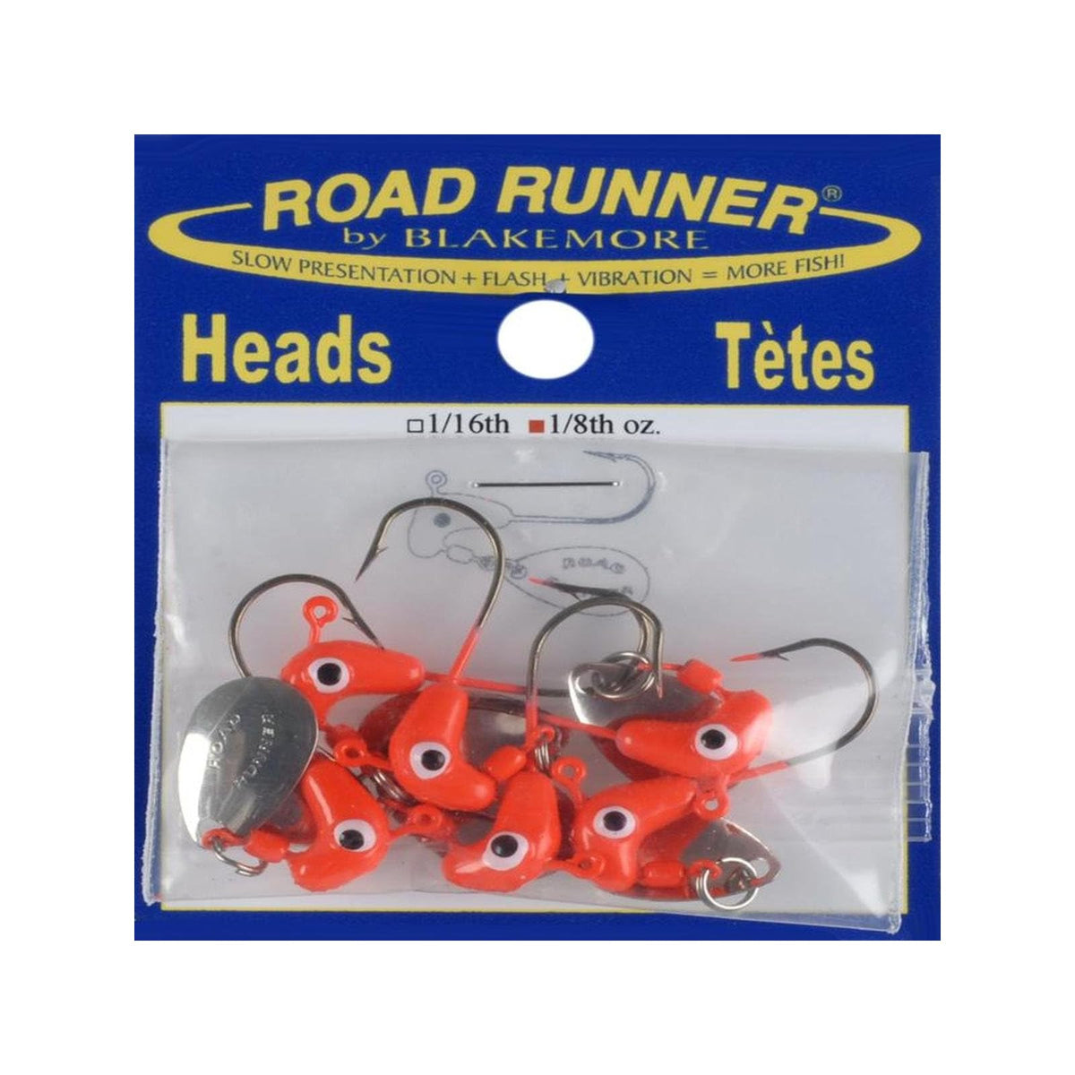 RoadRunner Fishing Hook, 1/8oz - 4pk, Red