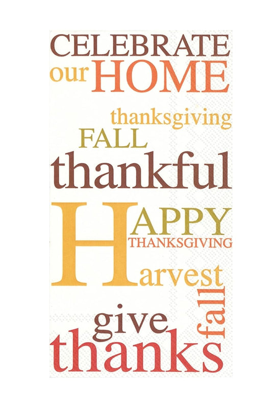 Boston International Ideal Home Range 16 Count Paper Guest Towel Napkins, Celebrate our Home