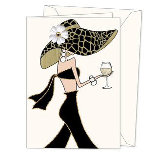 SHADE TREE GREETINGS Greeting Card, 5" x 7", Sip & Stroll Gal