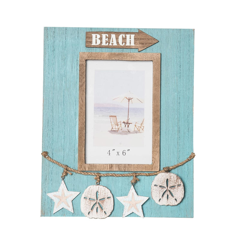 Beachcombers Beach with Sand Dollar and Sea Start Frame, 10.04 Inch Height, Home, Home Décor