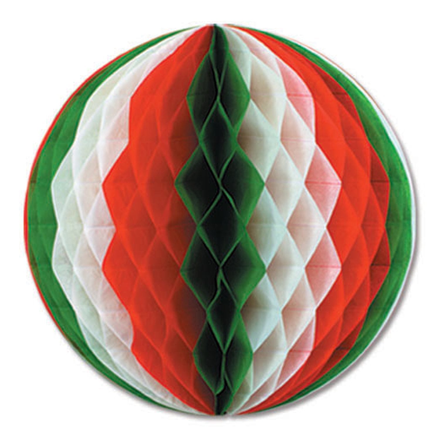 Beistle Pkgd Tissue Ball (red, white, green) Party Accessory  (1 count) (1/Pkg)