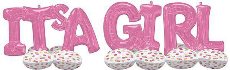 アナグラム（Anagram） AirLoonz It’s a Girl Balloon Phrase Yard Decoration Kit | 1 ct