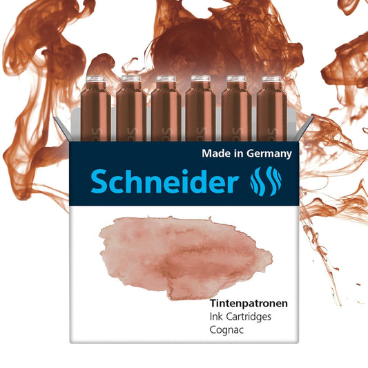 Rediform SCHNEIDER INK CARTRIDGE PASTEL, 6 CARTRIDGES/BOX, COGNAC (166107)