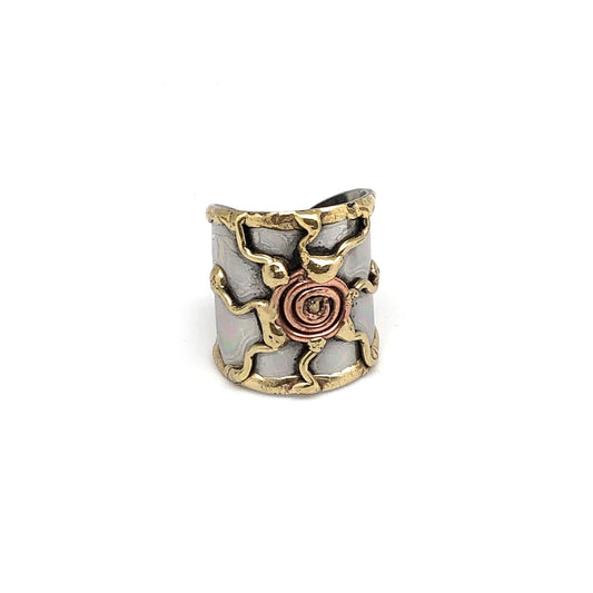 Anju Jewelry Mixed Metal Cuff Ring