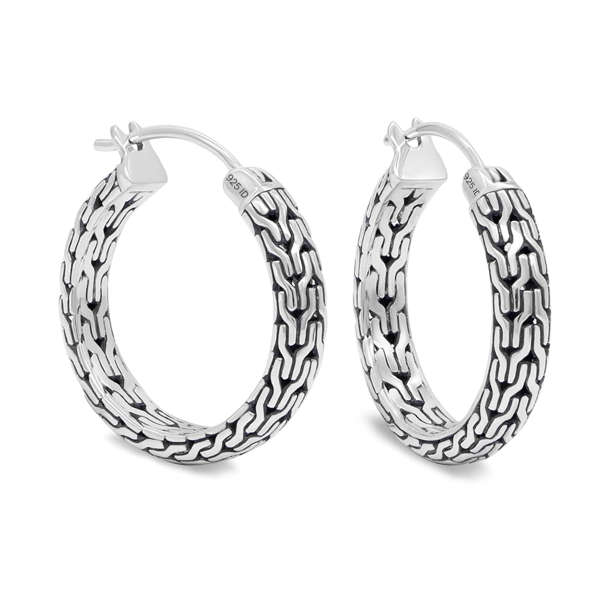 DEVATA Earring, 25mm, Silver 925/Dragon Bone Hoop 25mm DHN3368