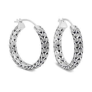 DEVATA Earring, 25mm, Silver 925/Dragon Bone Hoop 25mm DHN3368