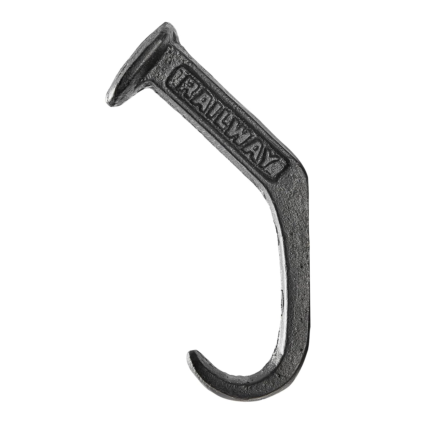 Danya B. Black Cast Iron Raiway Spike Dark Brown Cast Iron Wall Mount Hook Set (Set of 6), Entryway Hooks or Unique Room Decor for Hanging Coats, Purses, Scarves, or Keys