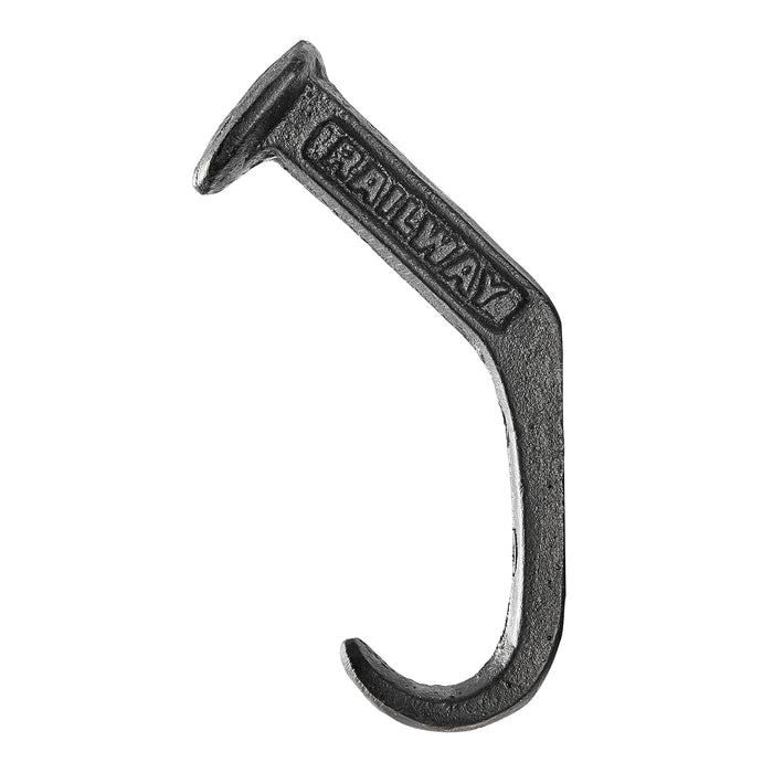 Danya B. Black Cast Iron Raiway Spike Dark Brown Cast Iron Wall Mount Hook Set (Set of 6), Entryway Hooks or Unique Room Decor for Hanging Coats, Purses, Scarves, or Keys