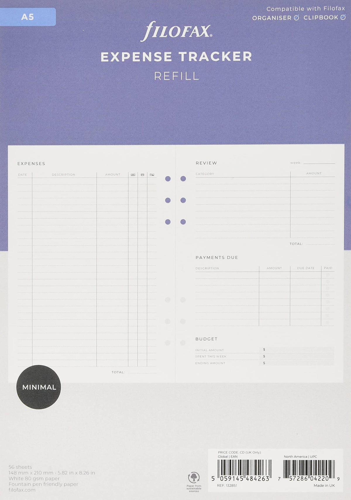 Filofax Planner, A5, White