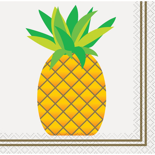 Unique Industries Pineapple Summer Beverage Napkins, 24ct