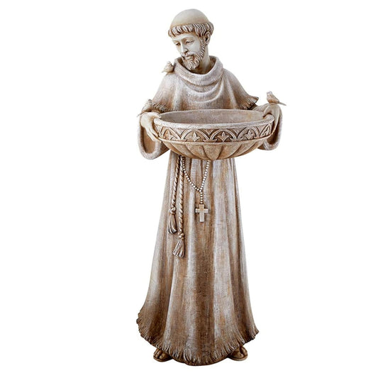 Christian Brands Saint Francis Bird Bath & Feeder Statue, Outdoor D√©cor, 24 Inches
