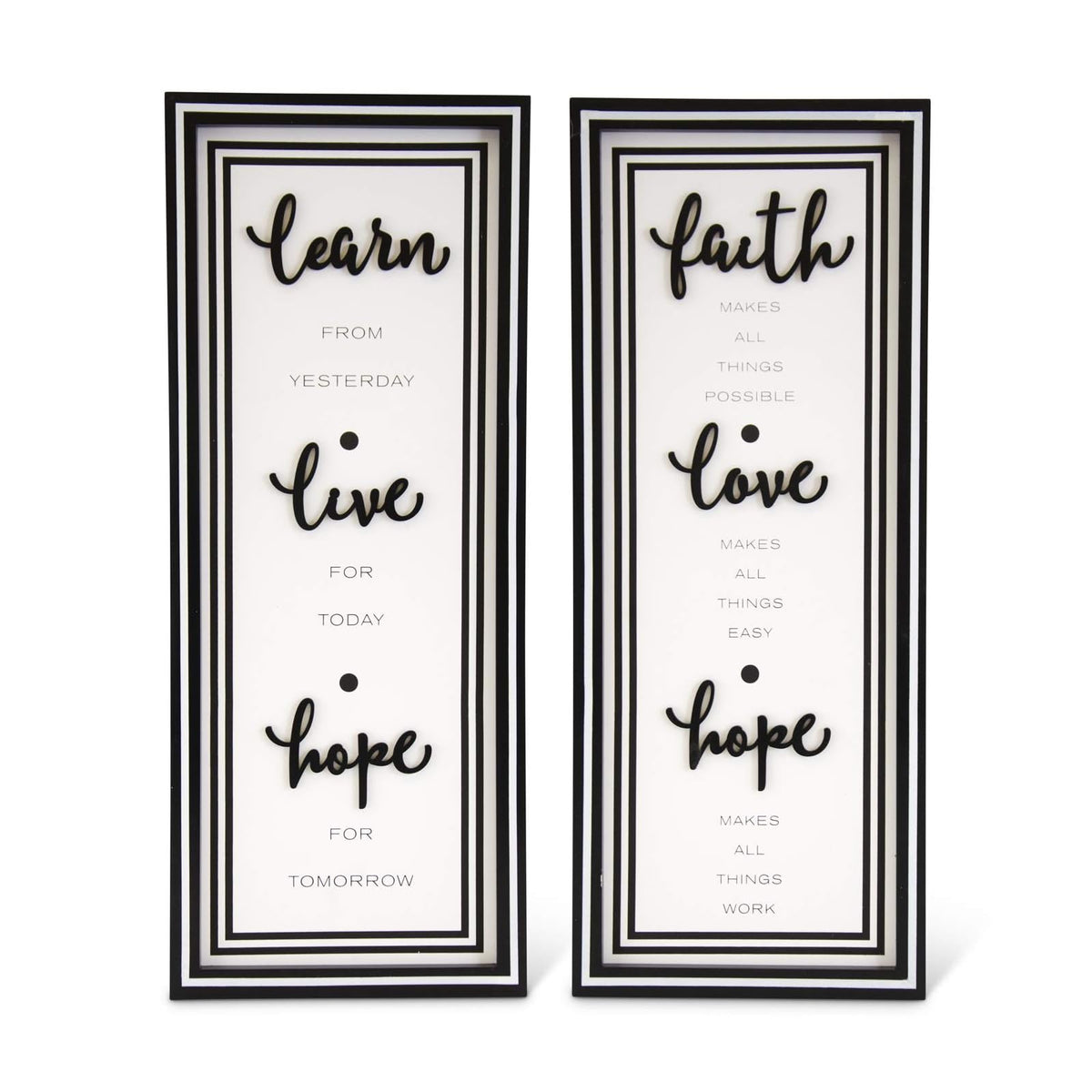 K&K Interiors Decorative Signage, 23.75"H x 9.5"W x 1"D, Black and White