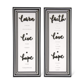 K&K Interiors Decorative Signage, 23.75"H x 9.5"W x 1"D, Black and White