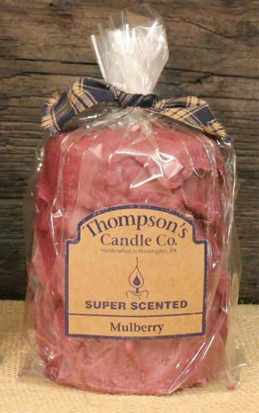 Thompson's Candle Co Super Scented Large (40 oz) Pillar Burns 200 Hr "Mulberry"