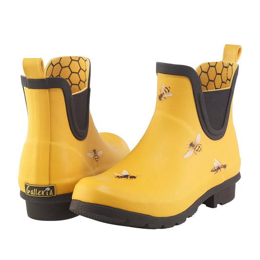 GALLERIA ENTERPRISES, INC. Gold Bees Chelsea Rain Boot
