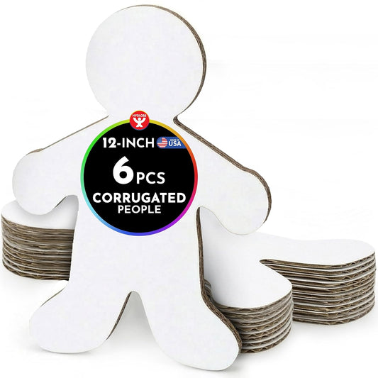 Hygloss Products Paper Cutout Shapes ‚Äì Blank Corrugated People Cutouts - Classroom Activity & Decorations - Special Education Supplies - Fun Craft for Kids‚Äô Parties, Events & More - 12 Inches, 6 Pack