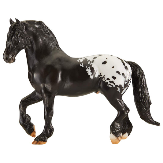 Breyer Horses Breyer Traditional Series Harley Harlequin Draft Tack Pony | Horse Toy Model | 1:9 Scale | Model #1805,Black, White