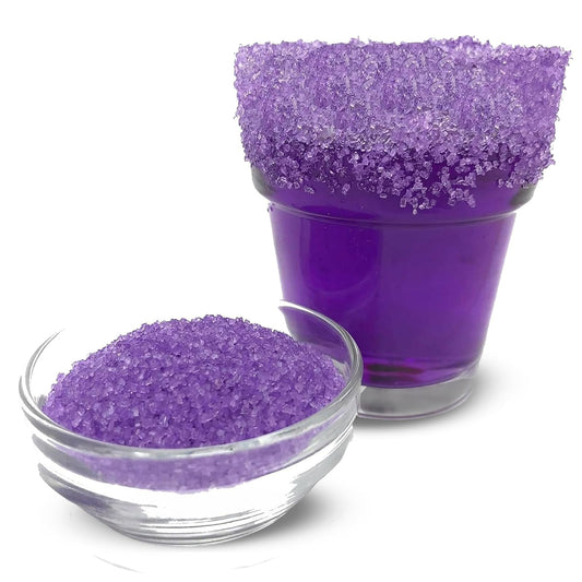 Ultimate Baker Snowy River Purple Cocktail Sugar - Kosher Certified Naturally Colored Purple Cocktail Rimmer (8oz, Medium Crystal)