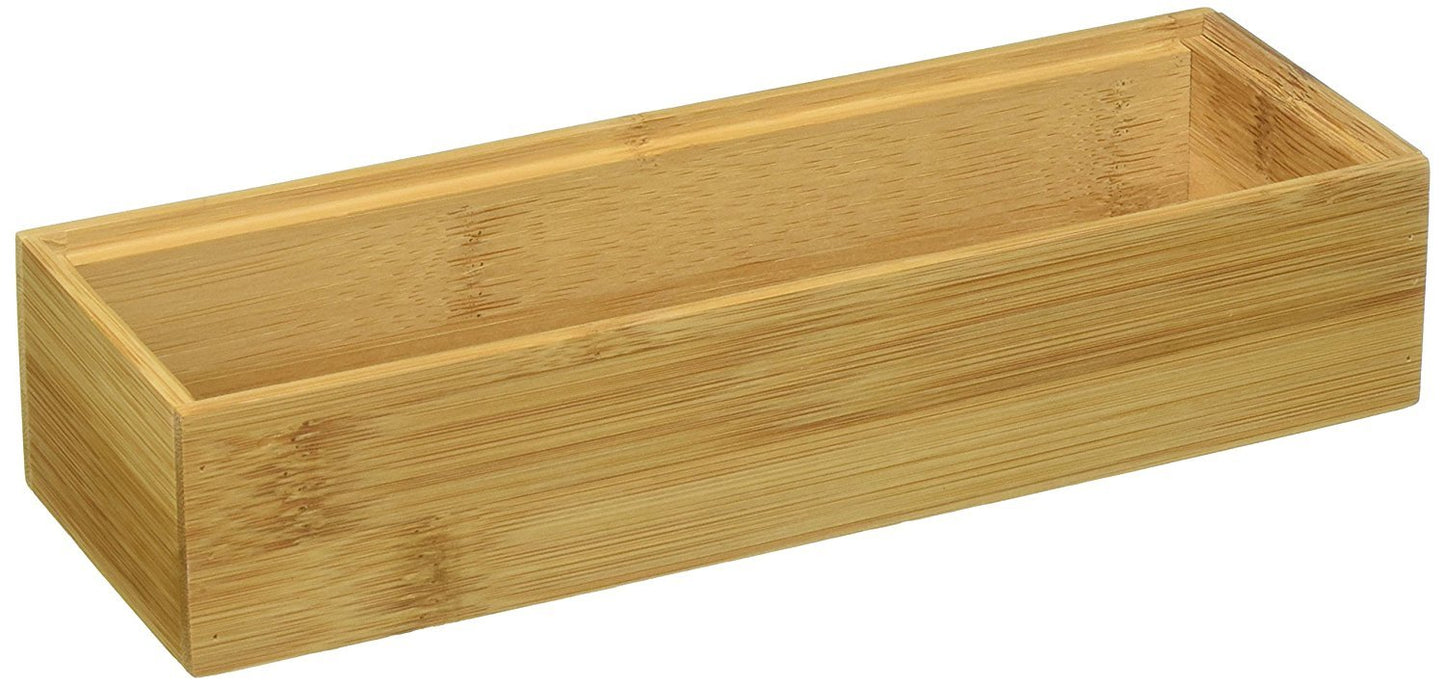 Lipper International 8181S Bamboo Wood Stacking Drawer Organizer Box, 3" x 9", Set of 2