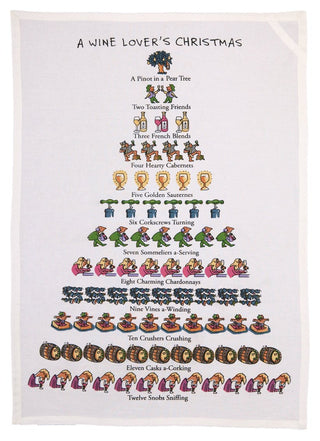 Peking Handicraft Mistletoe & Co. A A Wine Lover's Christmas Kitchen Towel, 18" x 26"