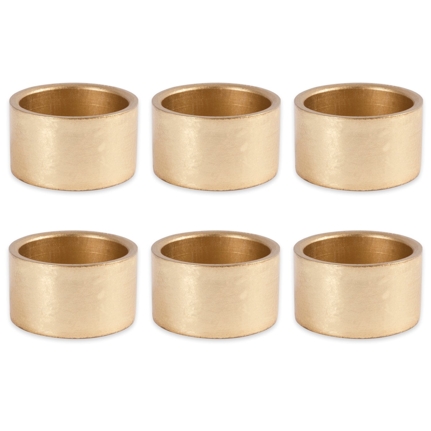 DII Design Basic Napkin Ring Collection Decorative, Gold, One Size, 6 Count