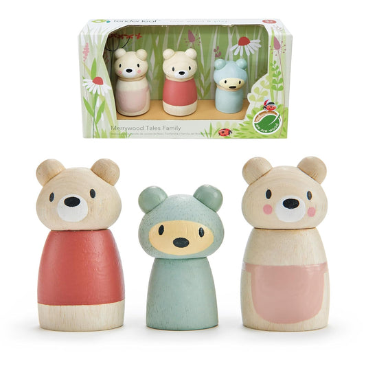 Tender Leaf Toys - Bear Tales - Dolls Playset Figures of 3 Bears for Children Kids Pretend Play Doll House - Age 3+