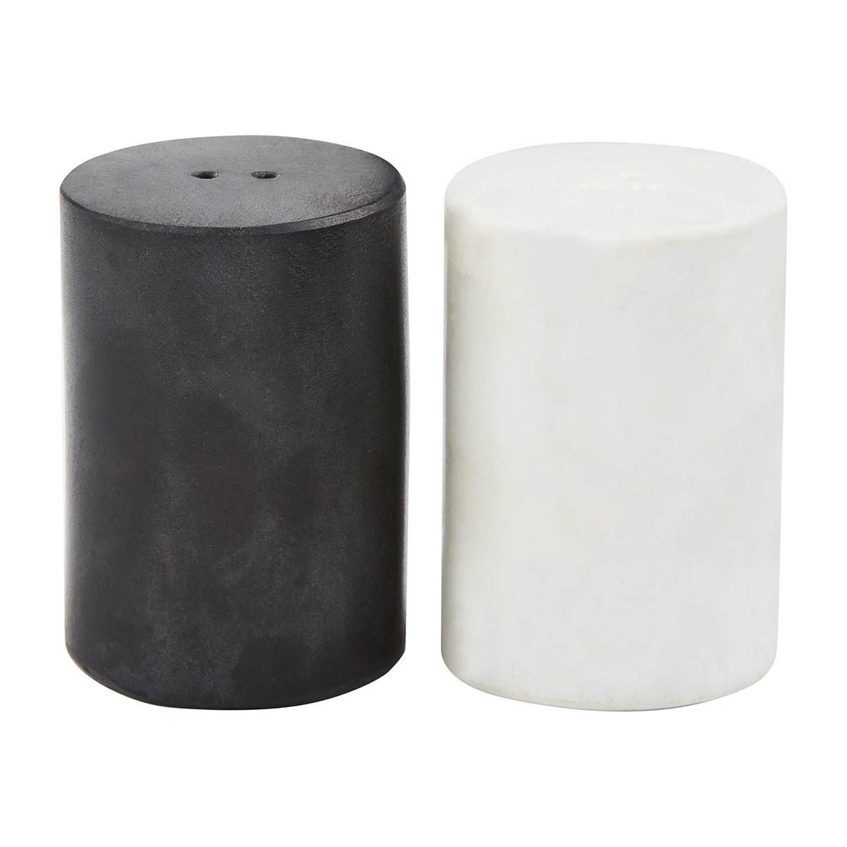 Mud Pie  Marble S P Shakers, 2 3/4" x 1 3/4" dia, Black and White