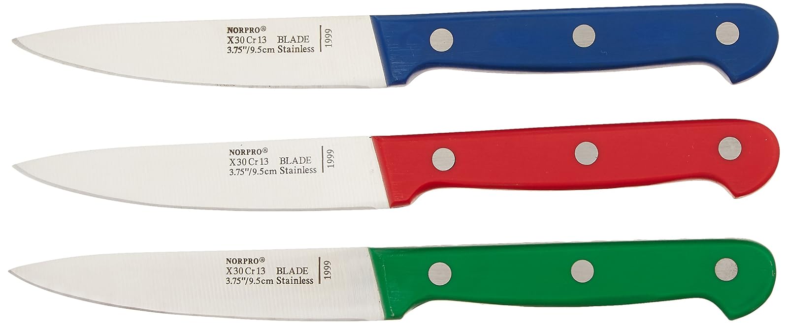 Norpro Colored Paring Knife Set, 3-Piece, Multicolored