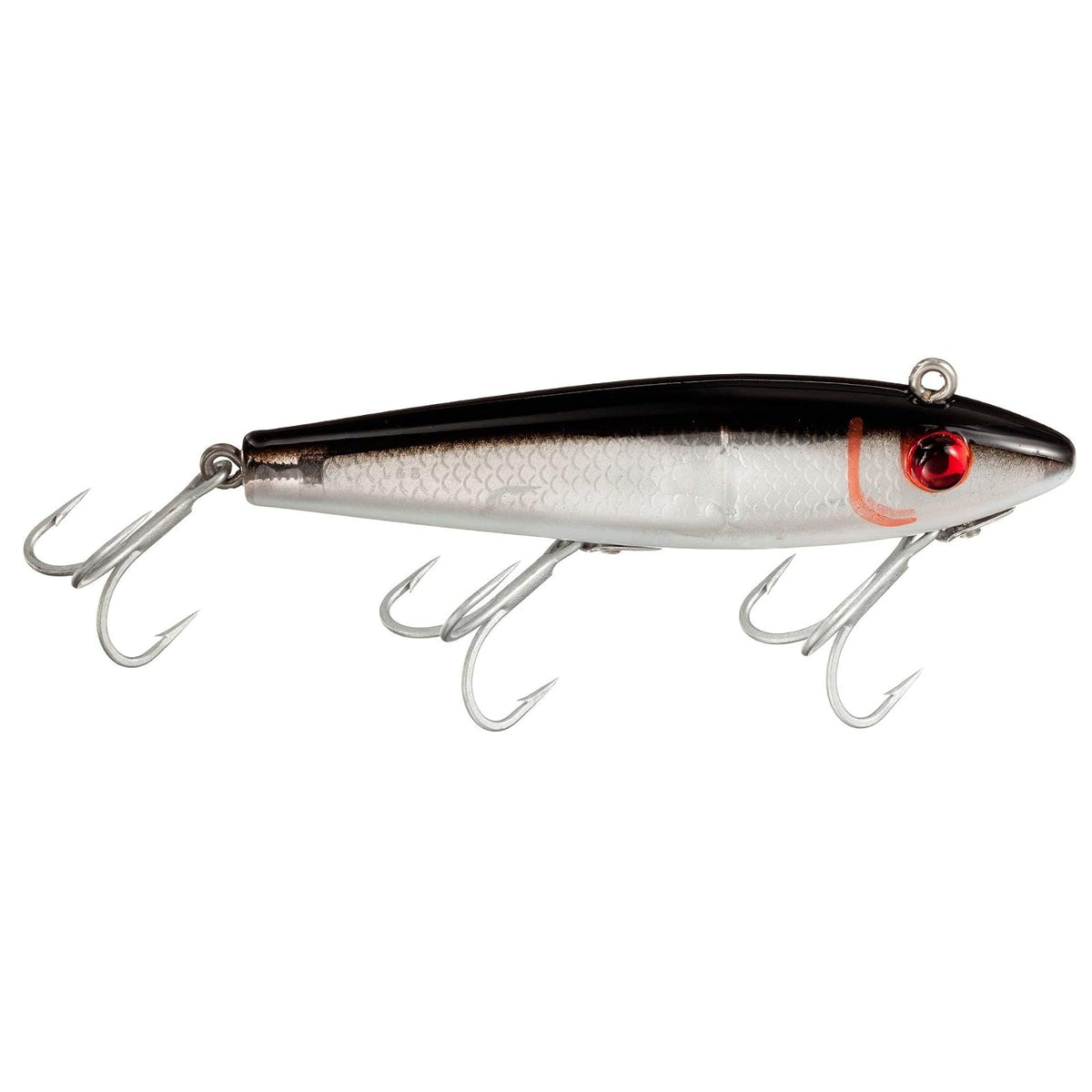 MirrOLure Fishing Hook, 3-5/8-Inch, Black White SIlver