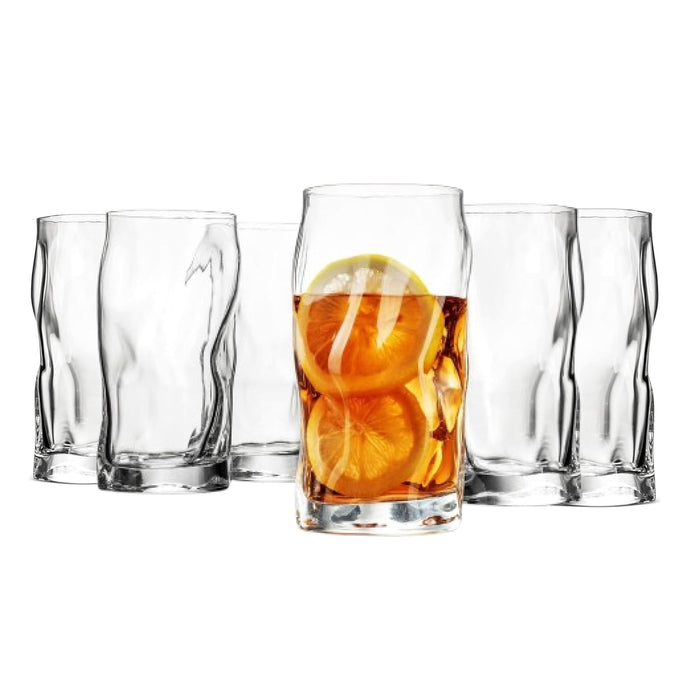 Bormioli Rocco Sorgente  15 1/2 Ounce Cooler Glasses Set of 6 Clear