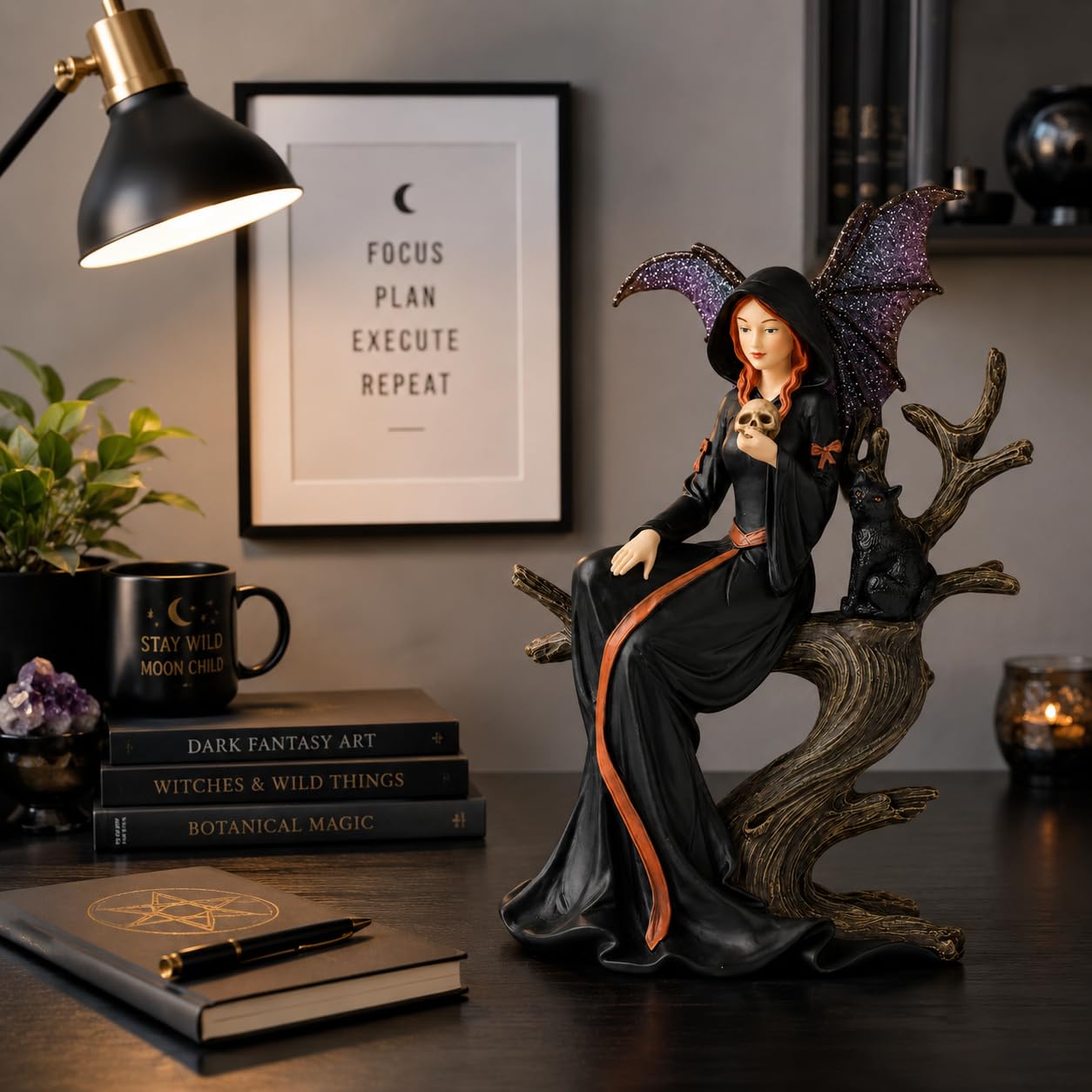 Comfy Hour 7.5 Inch Witch Figurine, Dark Fairy Statue