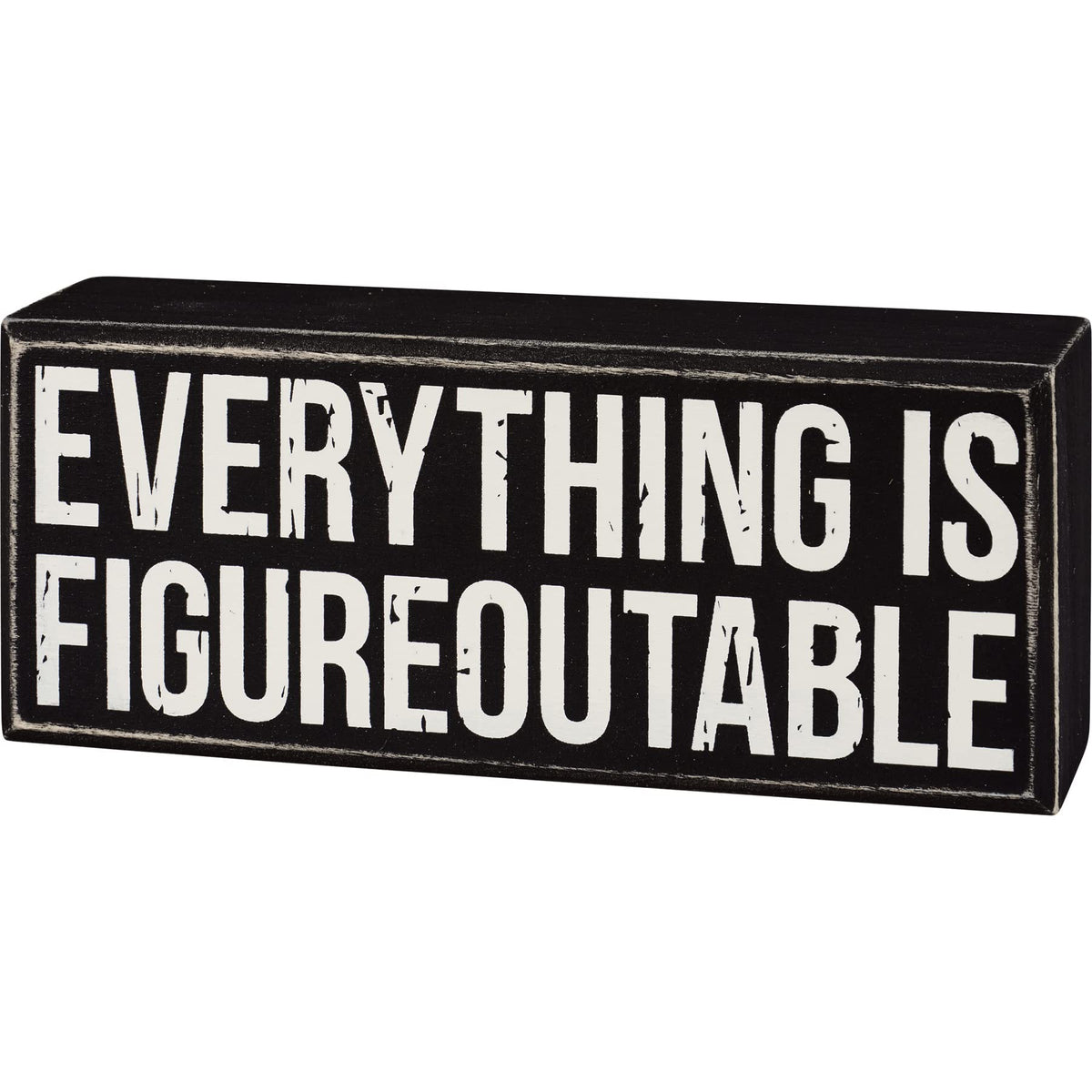 Primitives by Kathy Decorative Signage, 6 x 2.50 x 1.75 inches, Black, White