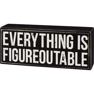 Primitives by Kathy Decorative Signage, 6 x 2.50 x 1.75 inches, Black, White
