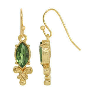 1928 Jewelry Company Earring, 1.18"L x 0.31"W, Emerald Green