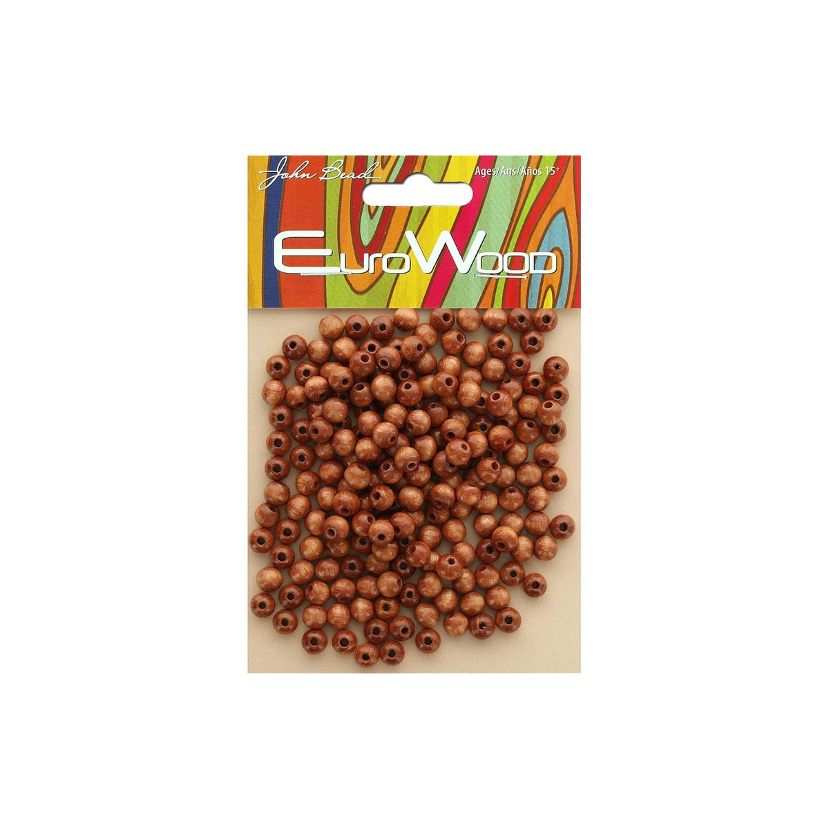John Bead Craft Bead, 6mm, Light Brown