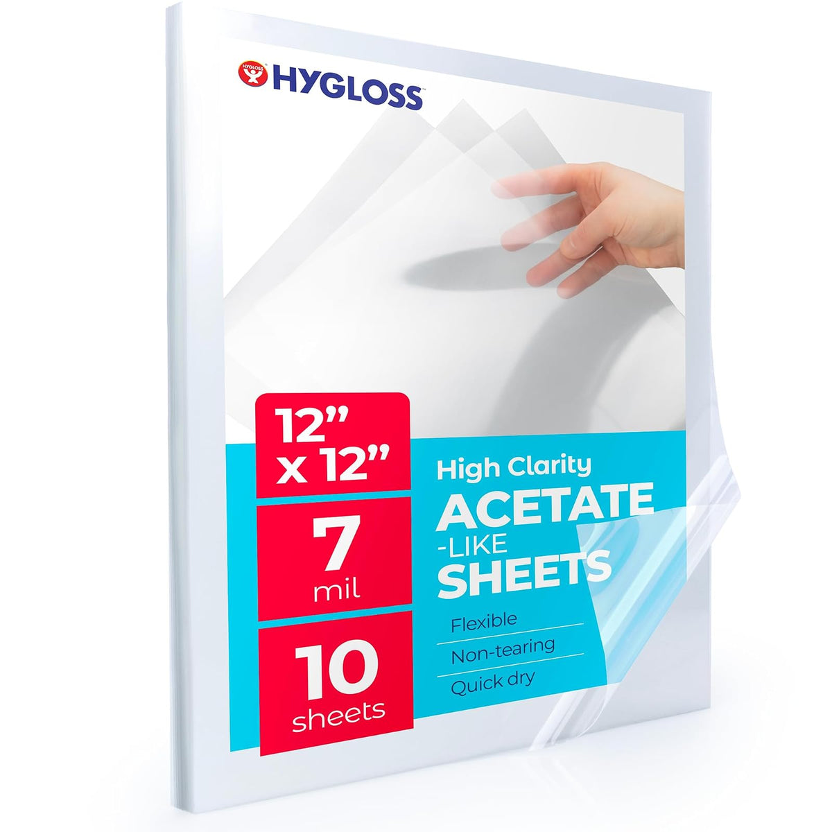 Hygloss Face Shield, 12 x 12 Inches, Clear
