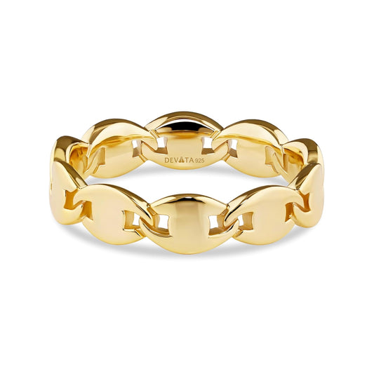 DEVATA Ring, 7, Gold Plated/Mariner Link LVR8321