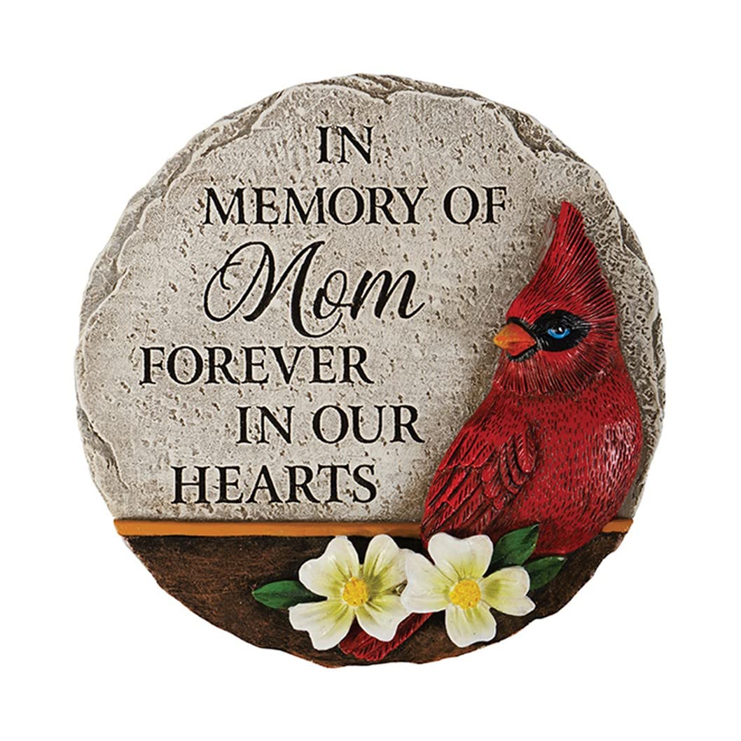 Carson 12873 Mom Cardinal Memorial Mini Garden Stone, 5-inch Diameter