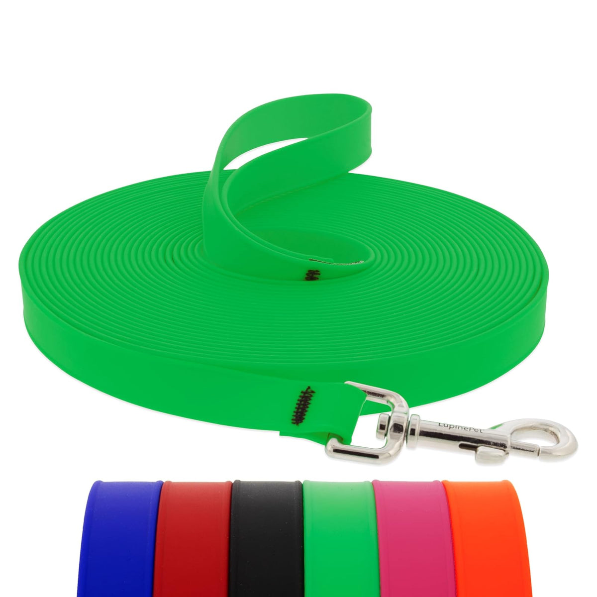 LupinePet Leash, 15-ft long, Neon Green