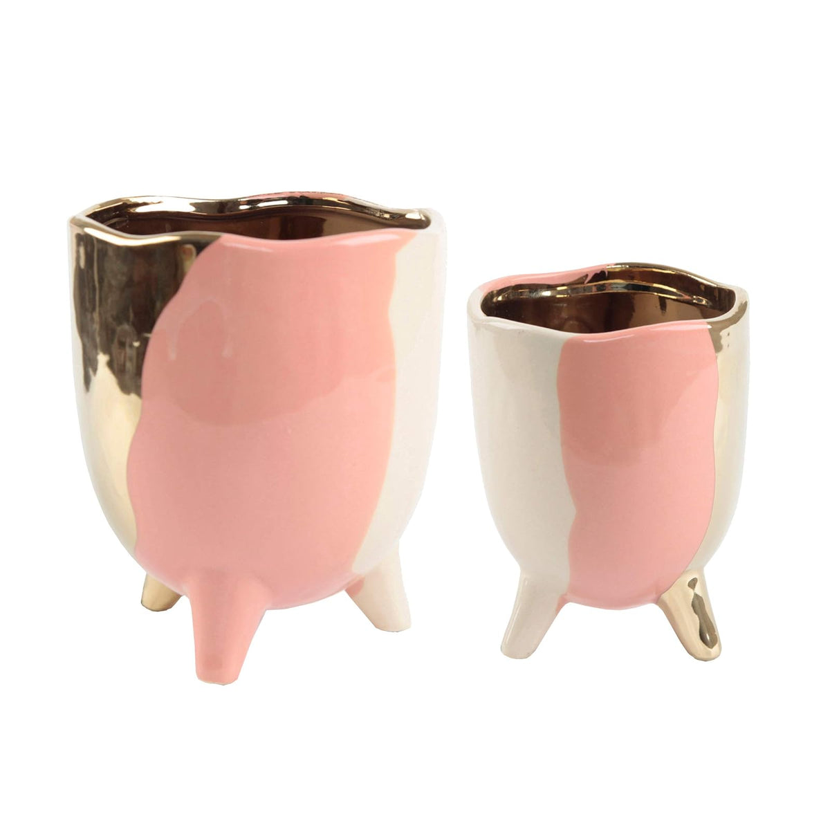 Flora Bunda Planter, 4"&3",blush, Modern