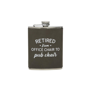 Pavilion Gift Company Hip Flask, 8 oz, Gray, White