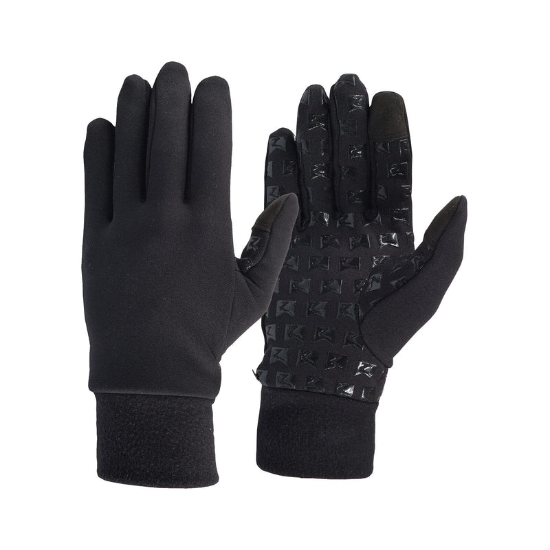 HORZE Avery Silicone Grip Fleece Gloves - Black - 8