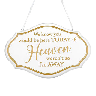 Lillian Rose White Metallic Gold Memorial Wedding Chair Sign, 10"x7.5"